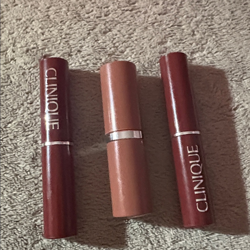 Clinique Lipstick Set - Warm Brown and Bold Burgundy new bare pop black honey